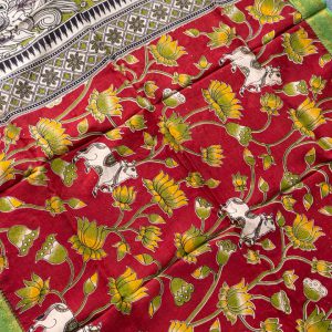 Chennuri Silk Kalamkari dupatta-BQ33