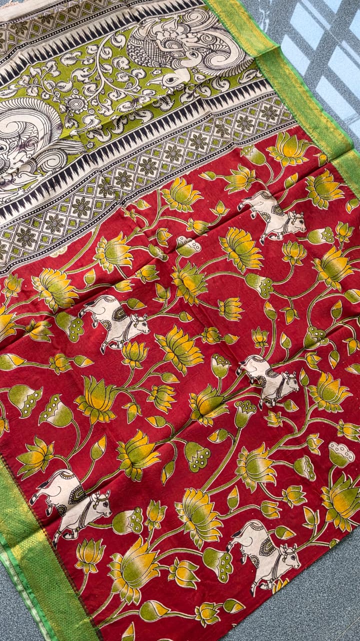 Chennuri Silk Kalamkari dupatta-BQ33