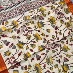 Chennuri Silk Kalamkari dupatta-BQ34