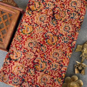 Handblock kalamkari cotton running material(1m)-TW5