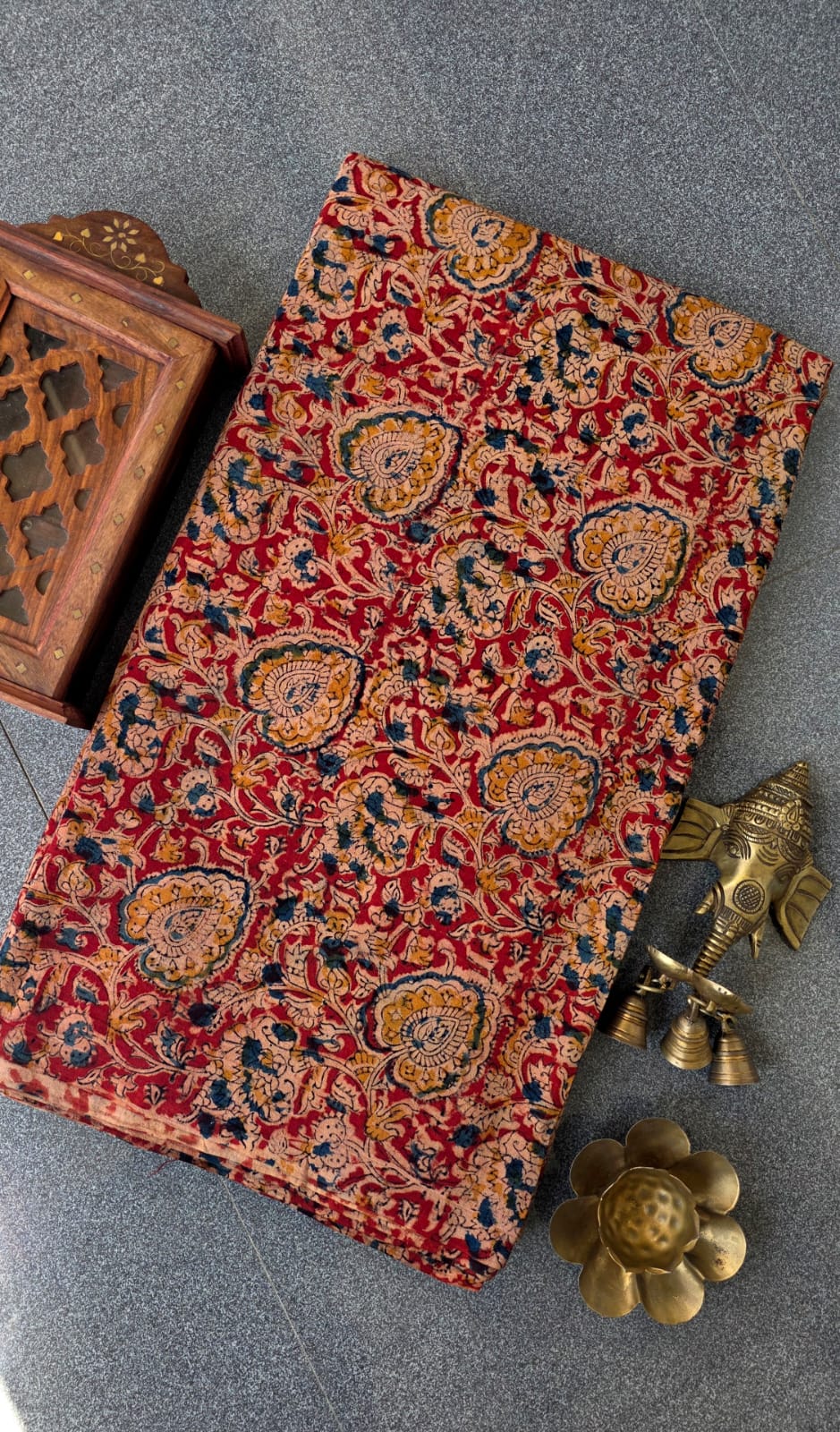 Handblock kalamkari cotton running material(1m)-TW6