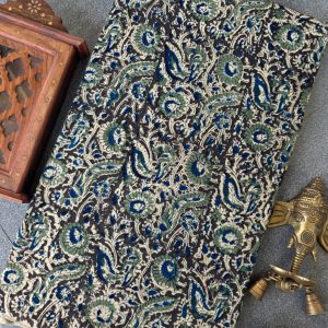 Handblock kalamkari cotton running material(1m)-TW7