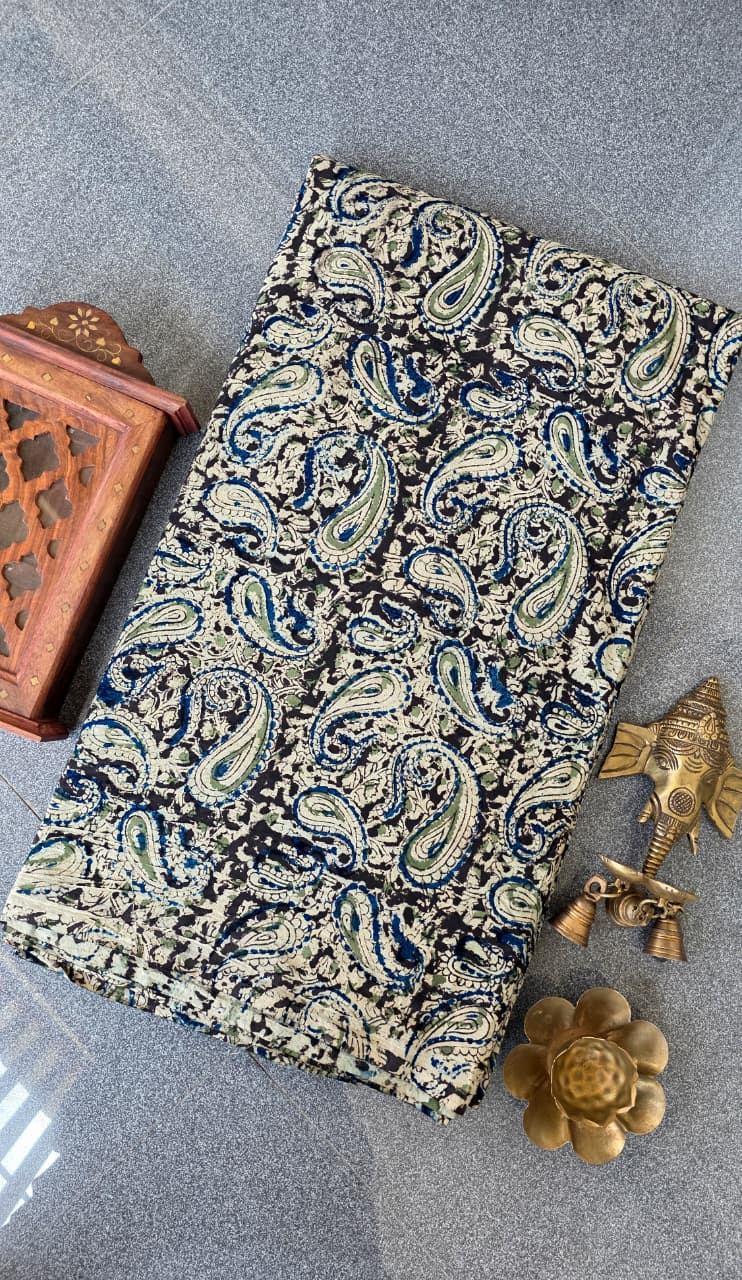Handblock kalamkari cotton running material(1m)-TW10