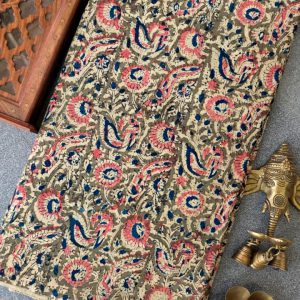 Handblock kalamkari cotton running material(1m)-TW16