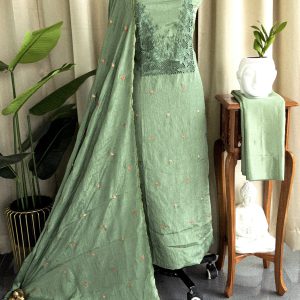 Premium crushed vichitra silk salwar material with lining-GD13