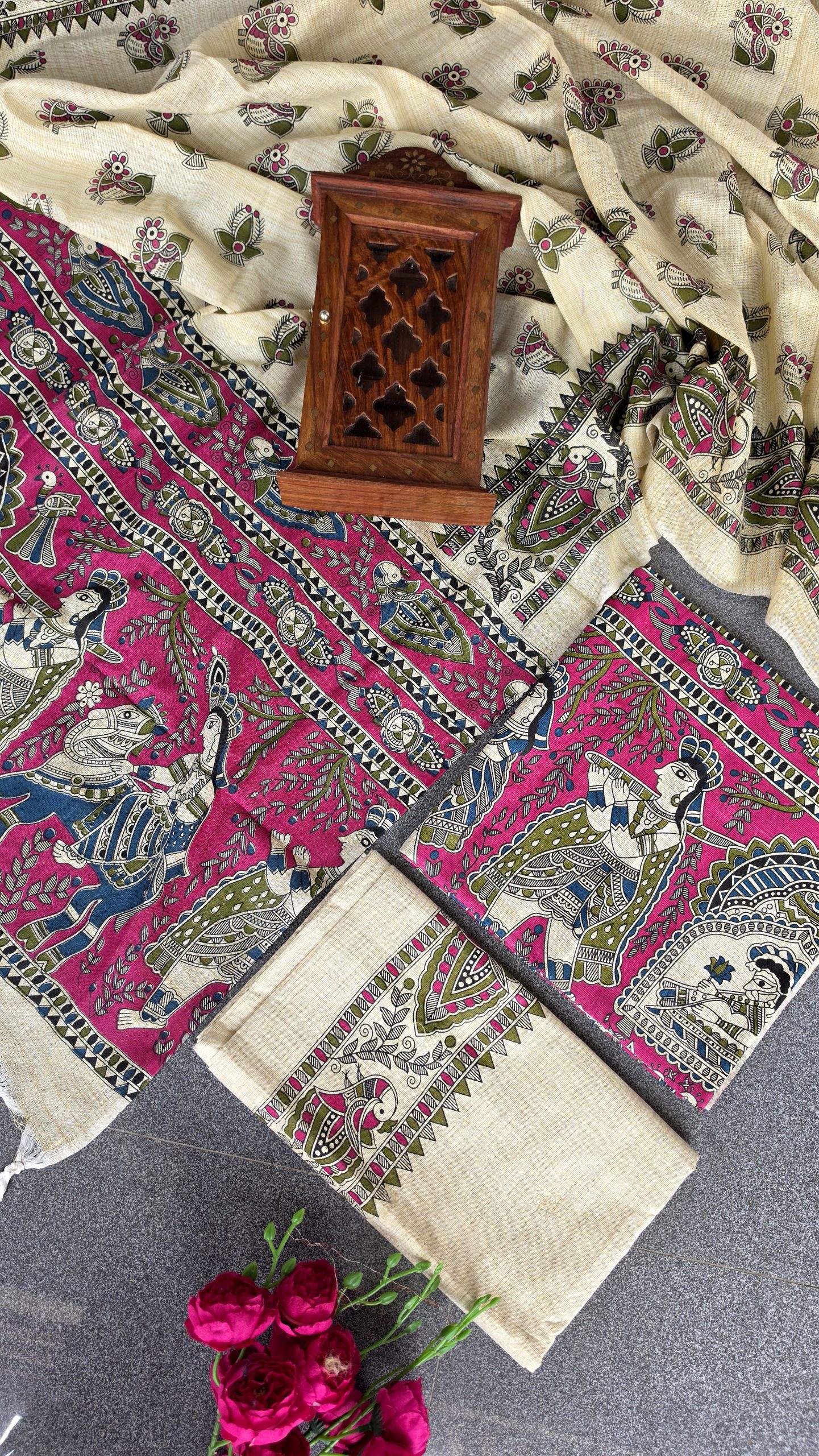 Bhagalpuri Madhubani silk salwar-ER1 - Image 2