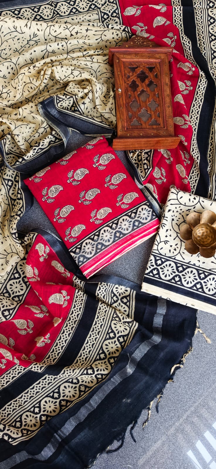 Handblock Jaipur linen salwar-BE37
