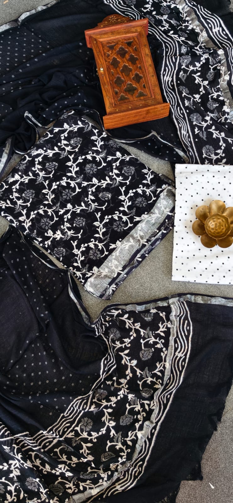 Handblock Jaipur linen salwar-BE38
