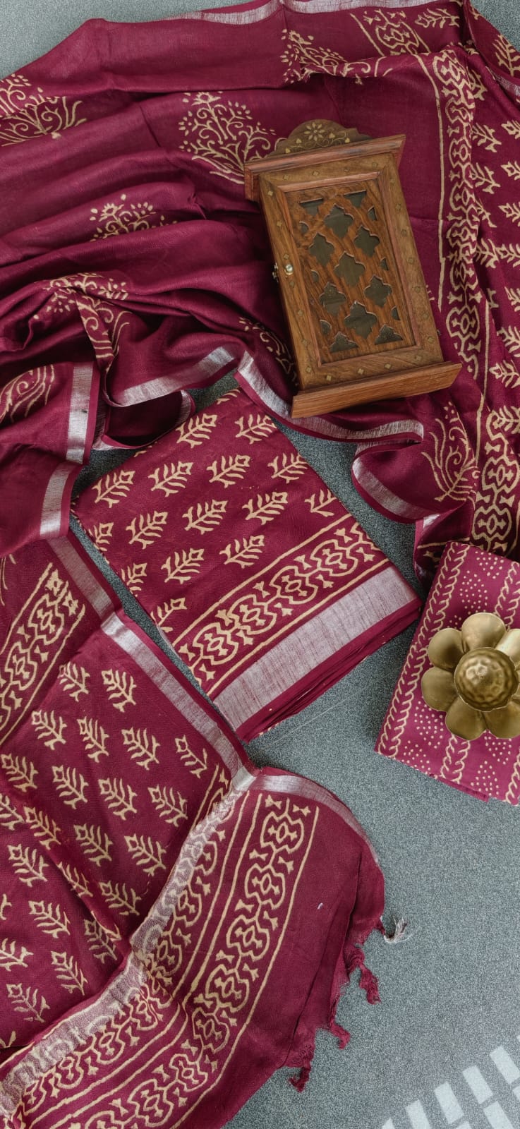 Handblock jaipur linen salwar-BE23