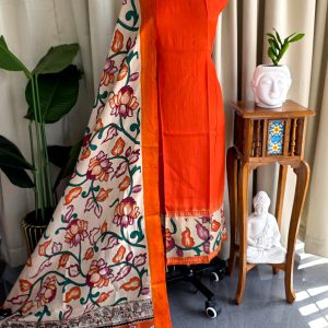 Gap border kalamkari Manlagiri silk salwar(top 3m)-GD16