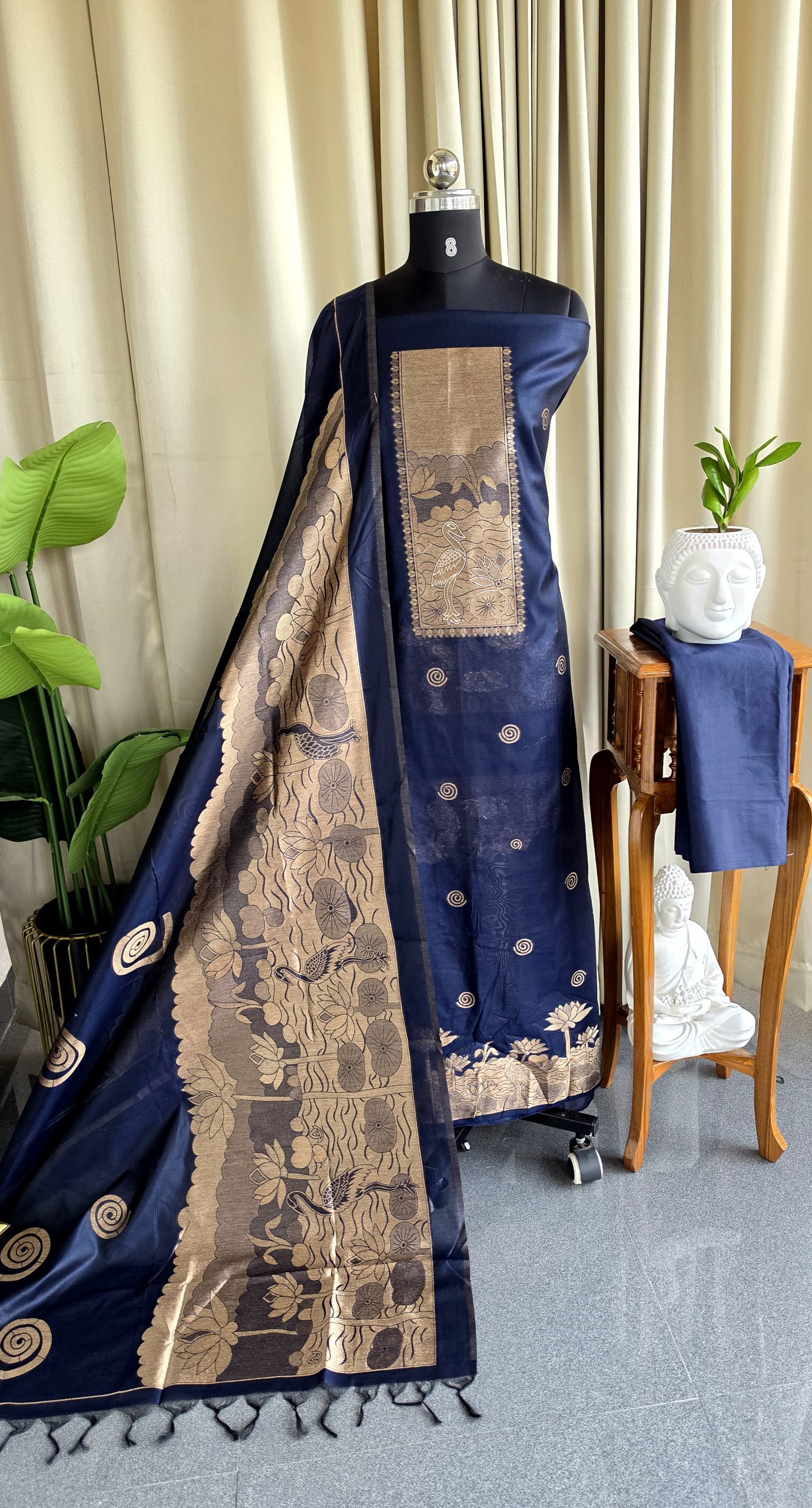 Semi banarasi silk salwar with lining-VK10