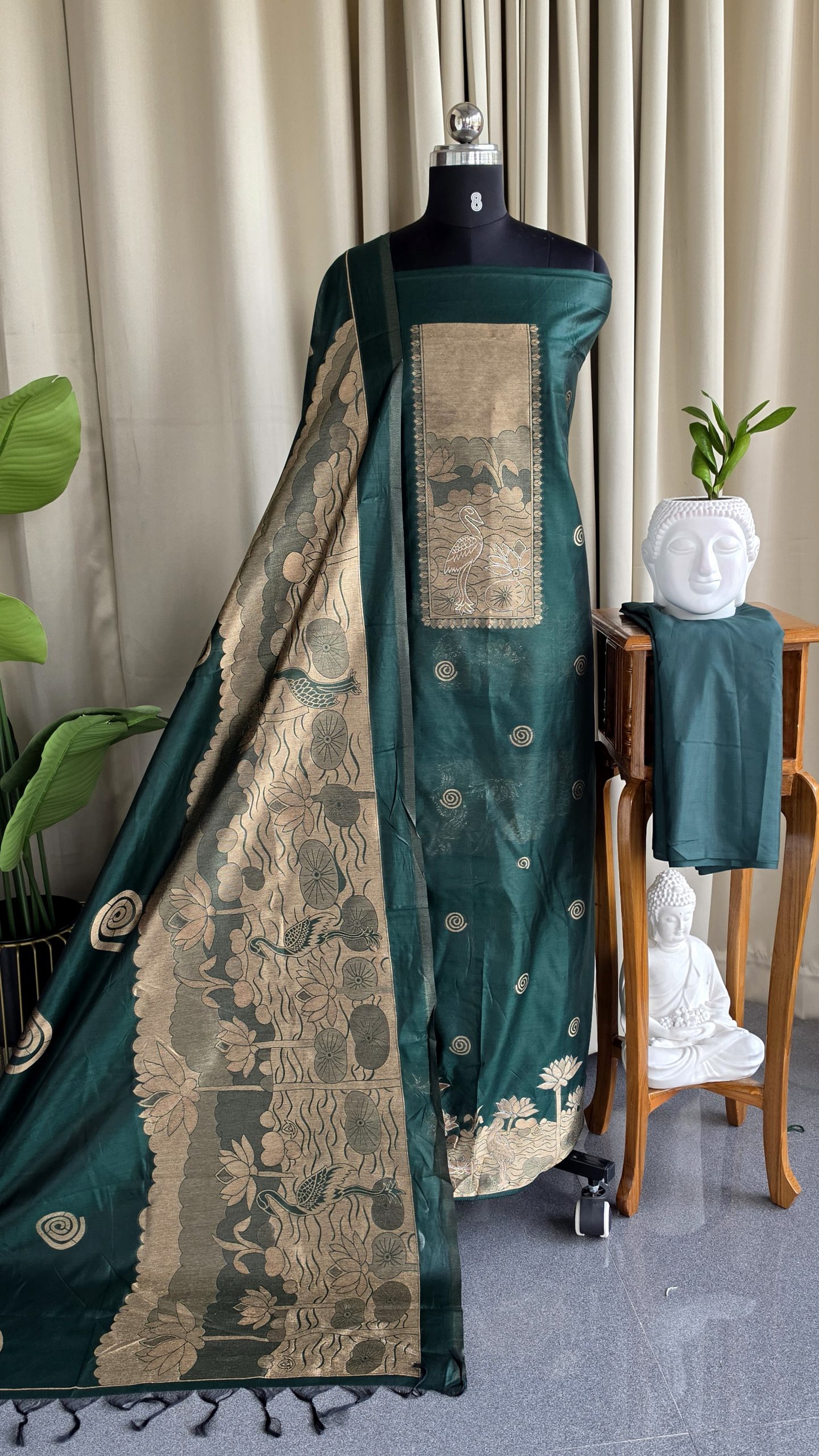 Semi banarasi silk salwar with lining-VK11