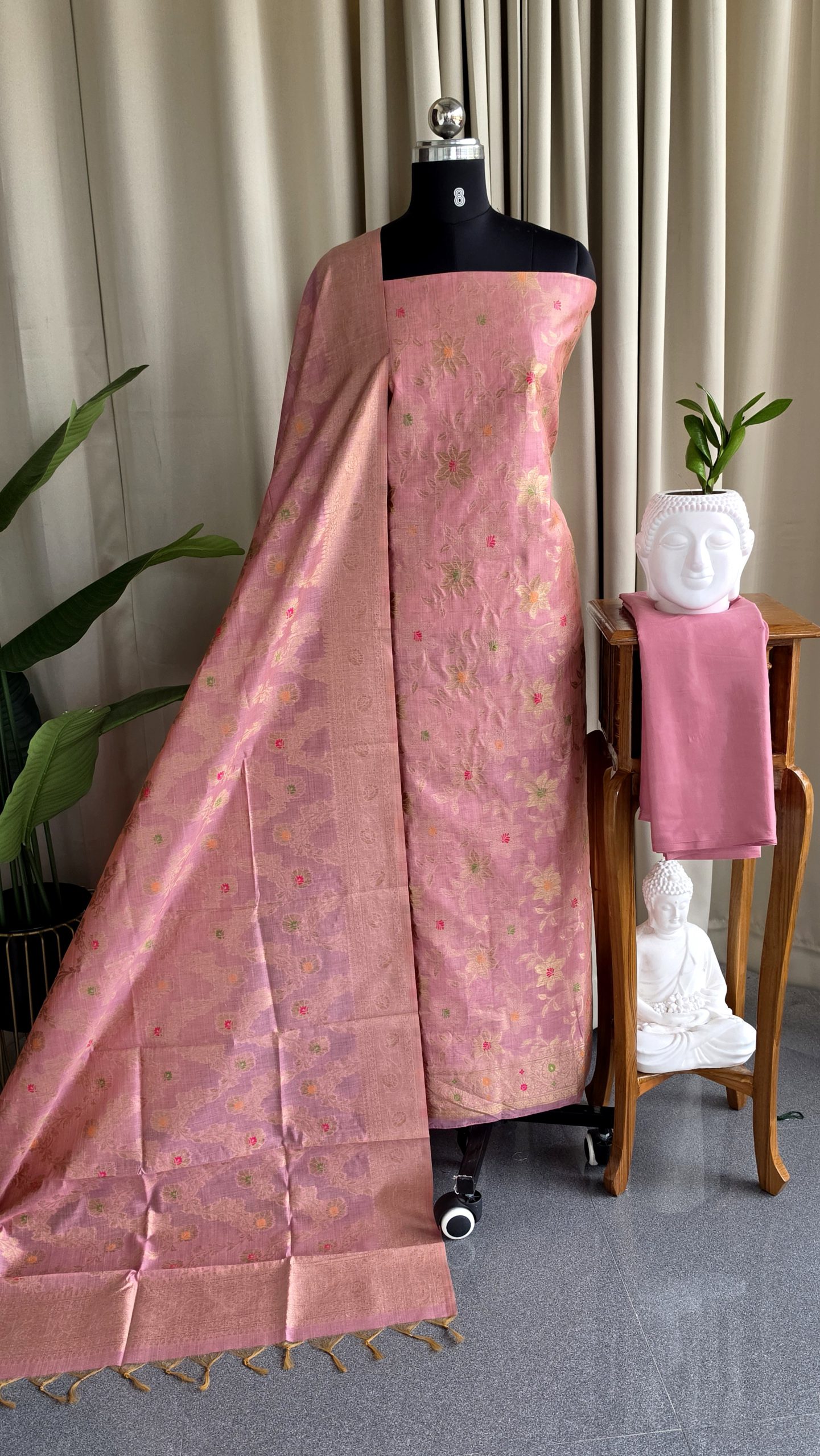 Semi banarasi silk salwar with lining-VK14