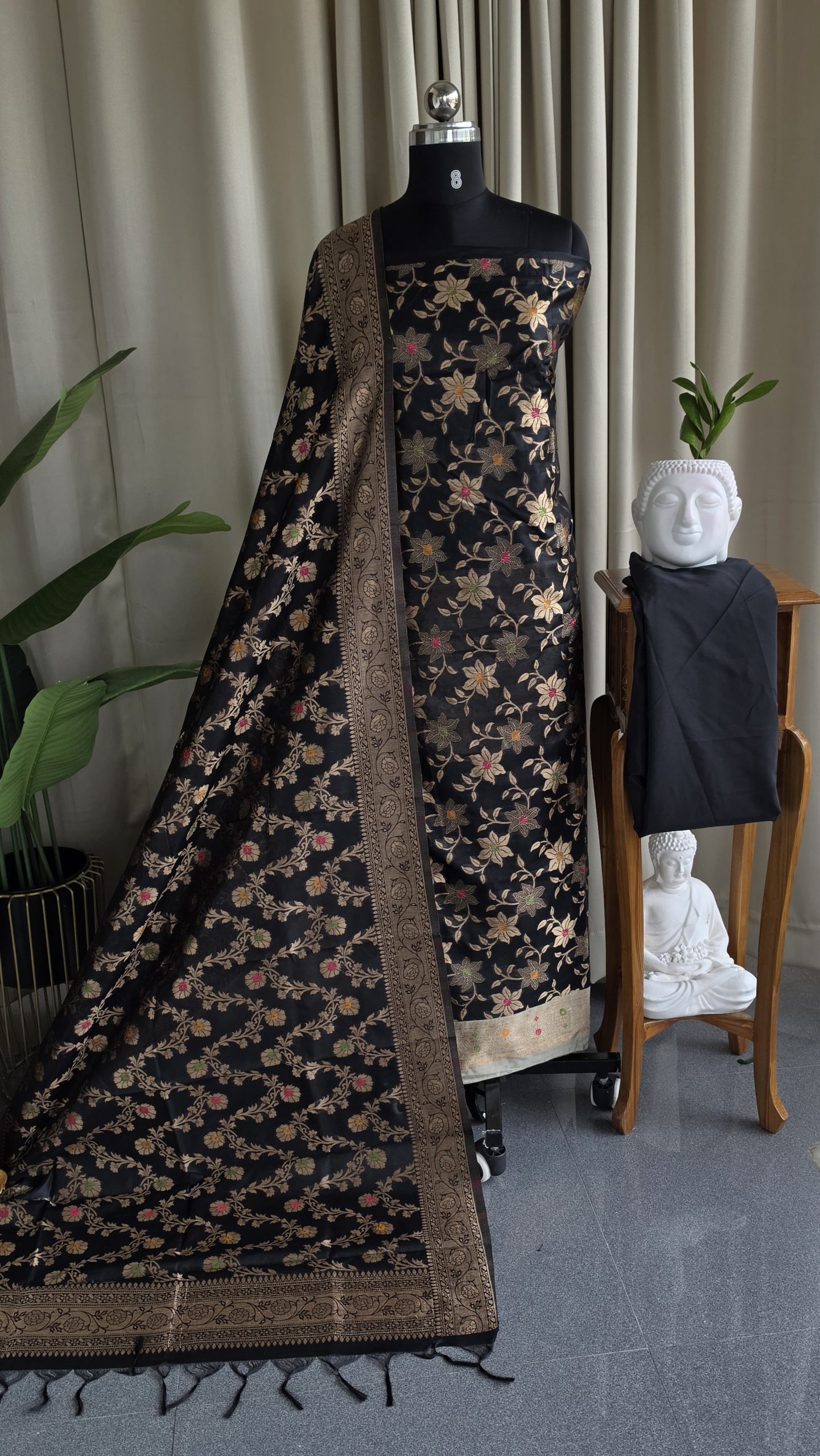Semi banarasi silk salwar with lining-VK15