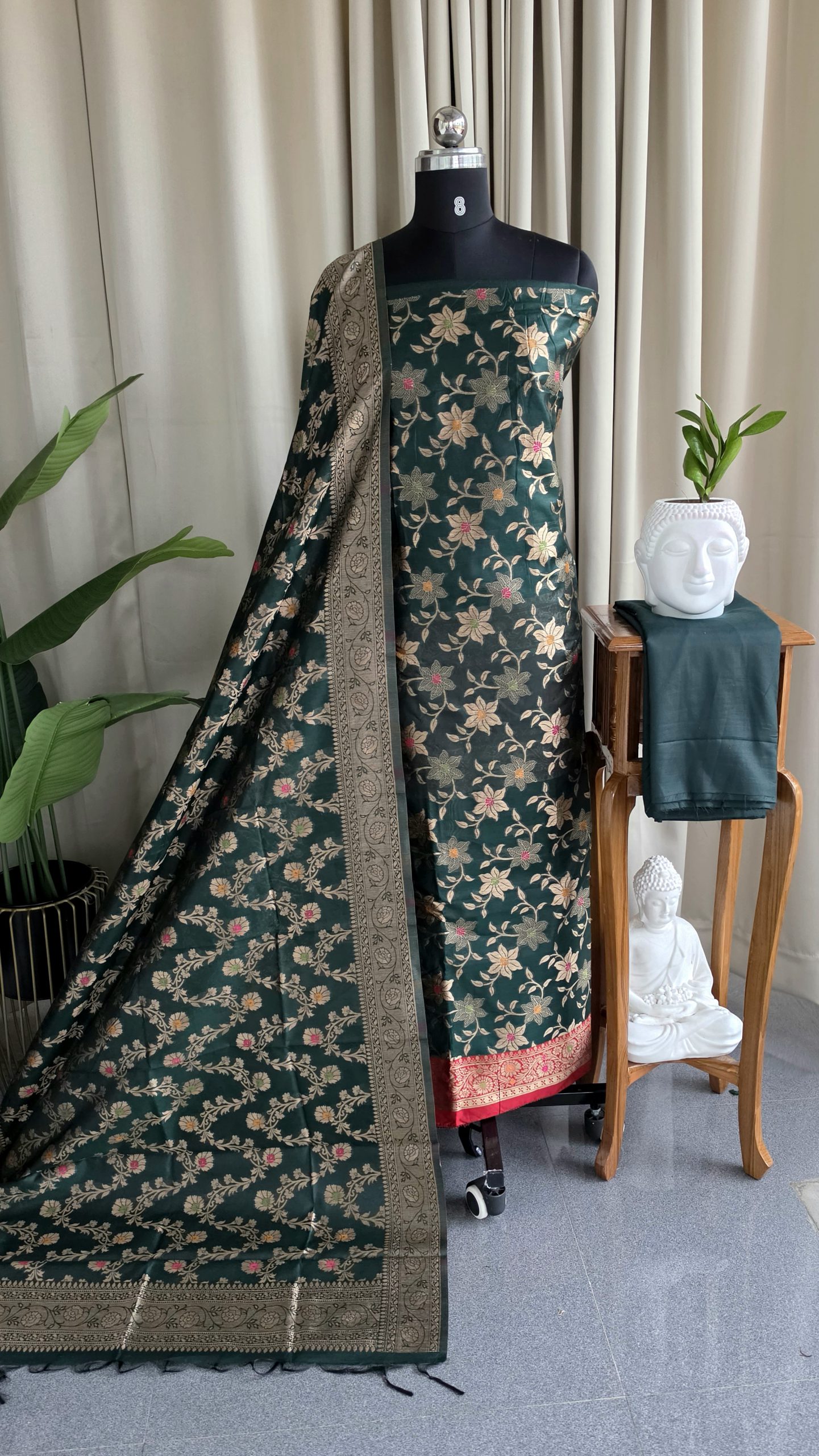 Semi banarasi silk salwar with lining-VK17