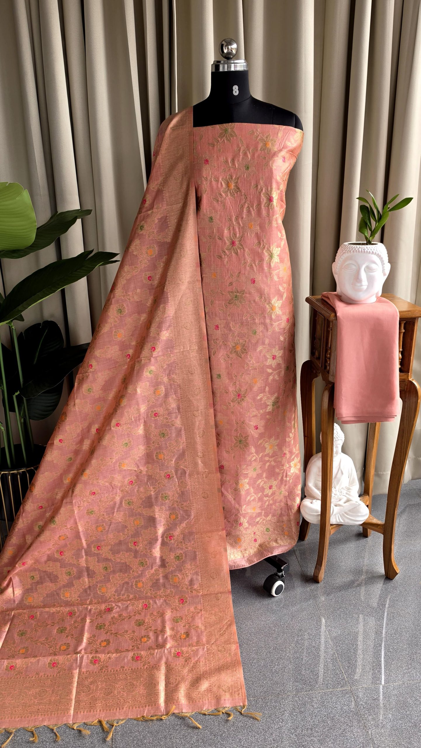 Semi banarasi silk salwar with lining-VK22