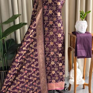 Semi banarasi silk salwar with lining-VK18