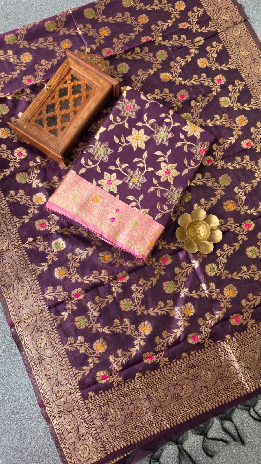 Semi banarasi silk salwar with lining-VK18 - Image 2