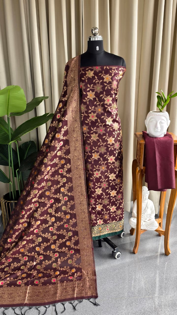 Semi banarasi silk salwar with lining-VK20