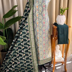 Semi banarasi silk salwar(green)-VK33