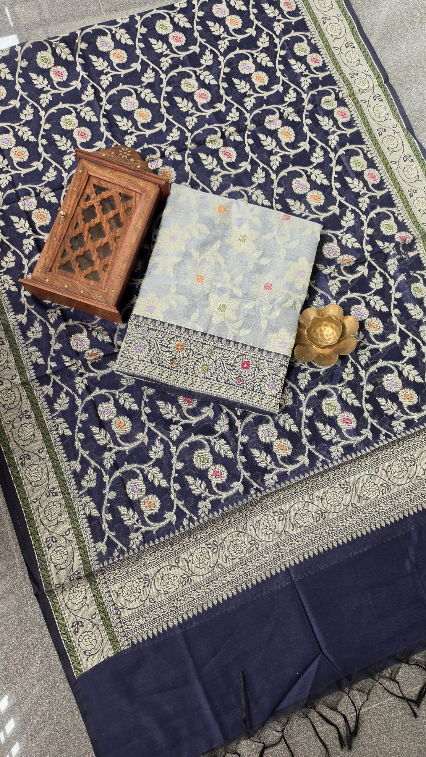 Semi banarasi silk salwar material -VK27 - Image 2