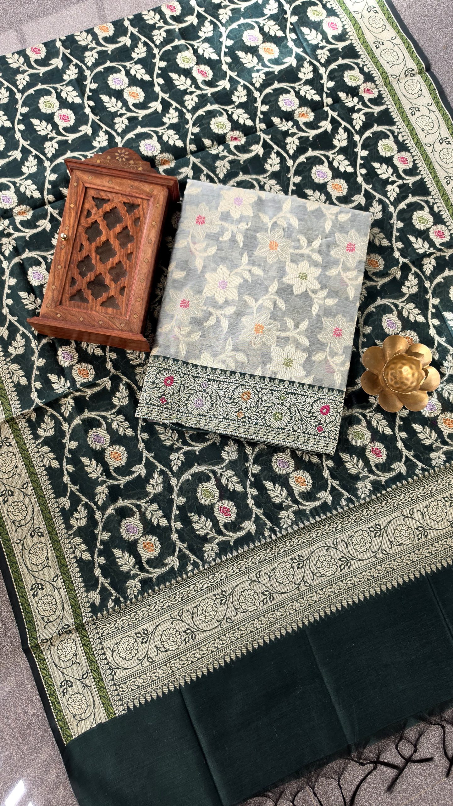 Semi banarasi silk salwar material-VK23 - Image 2